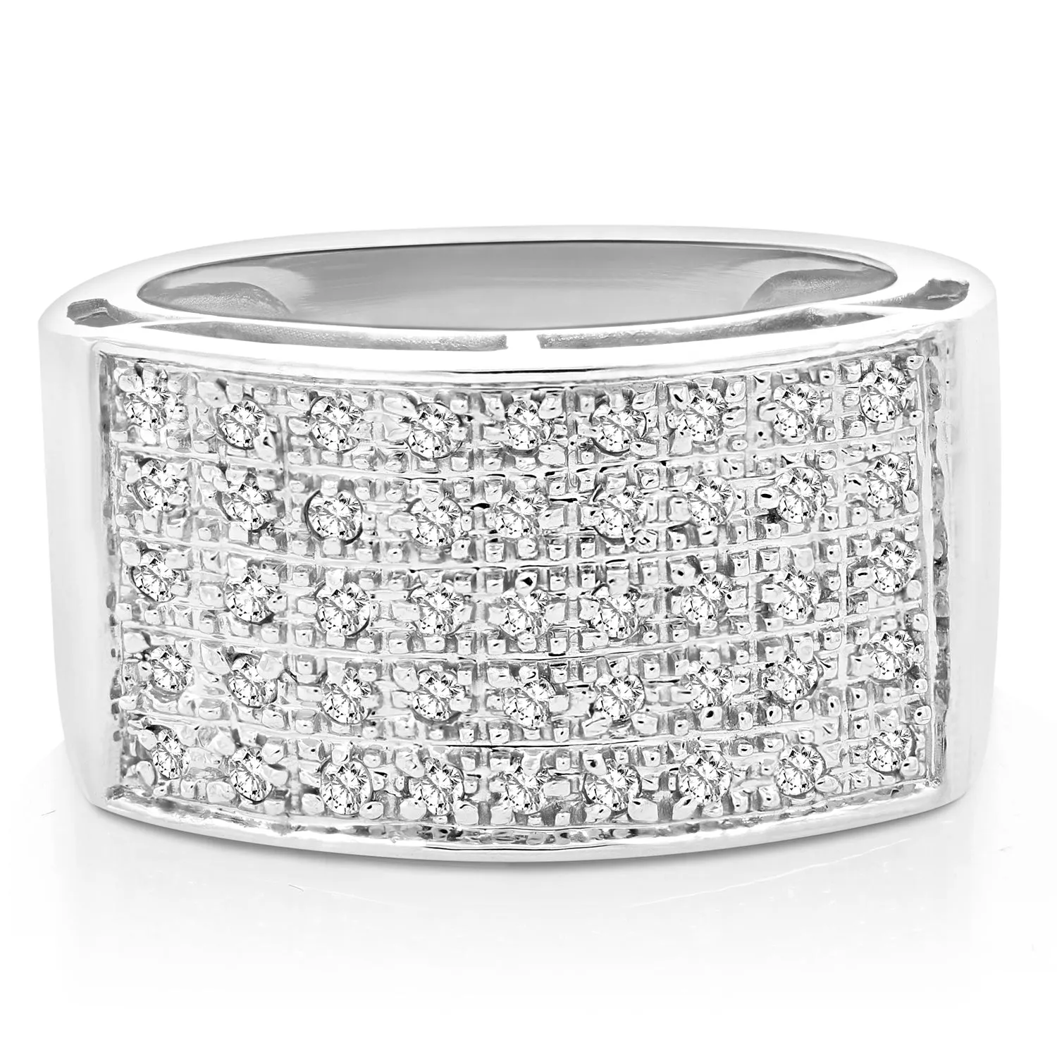 0.42 cttw Diamond Cocktail Ring 14K White Gold Engagement Bridal