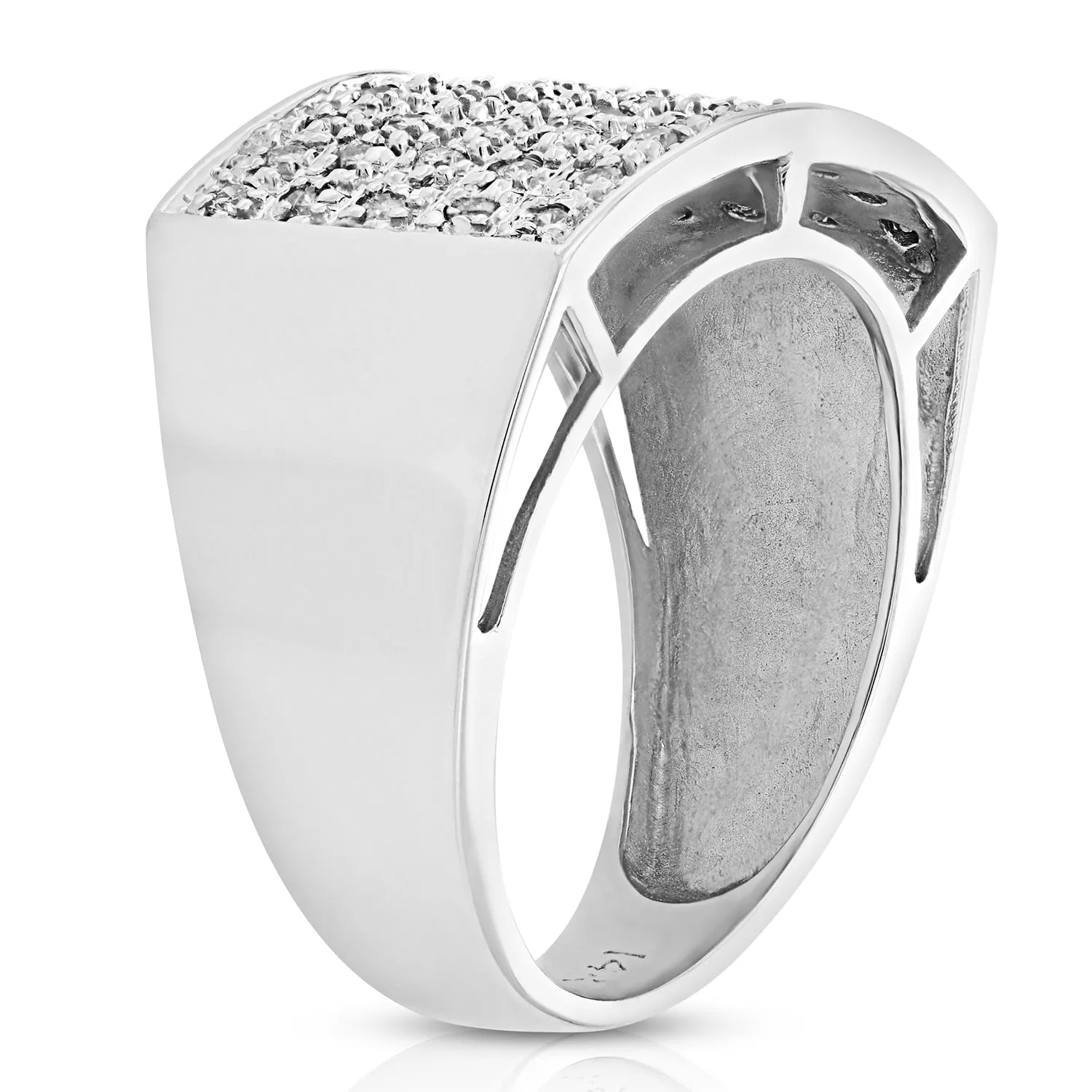 0.42 cttw Diamond Cocktail Ring 14K White Gold Engagement Bridal