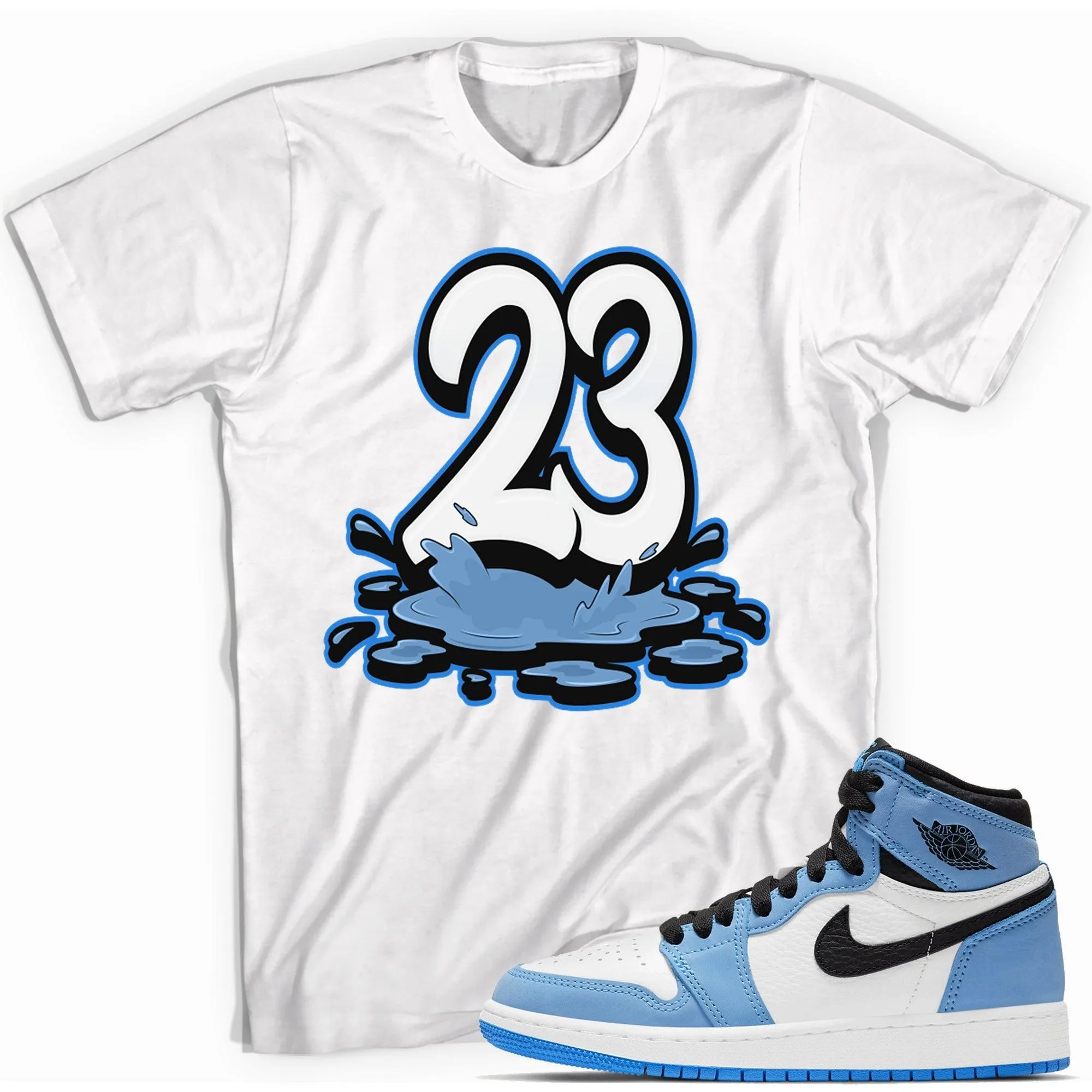 1 High White University Blue Black Shirt 23 Melting