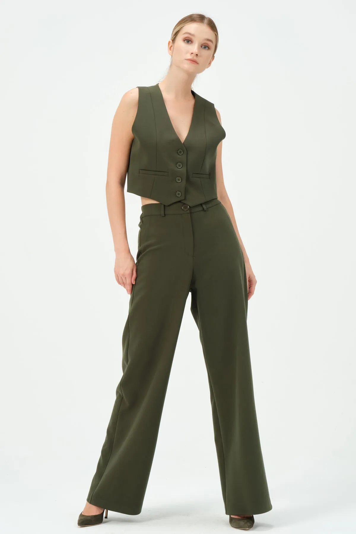 135-Grace Pants Wide Leg Khaki