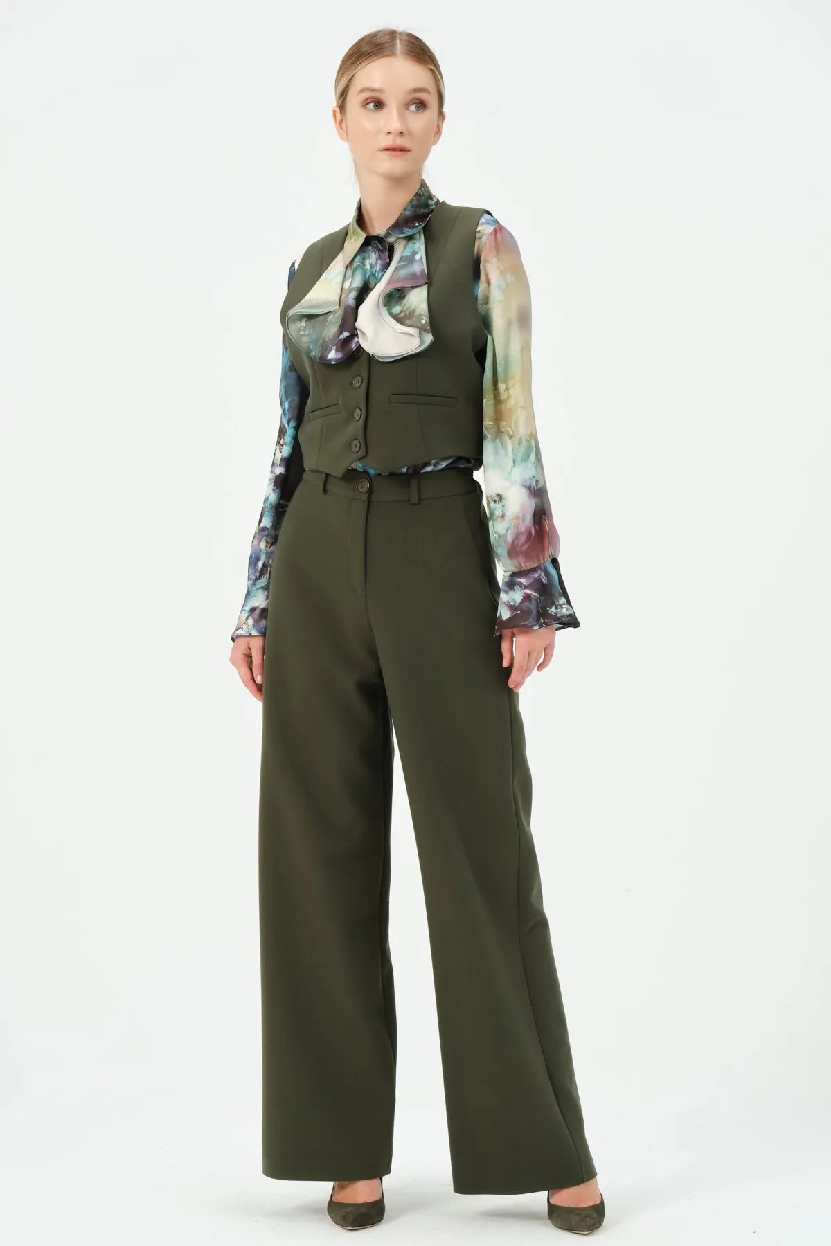 135-Grace Pants Wide Leg Khaki