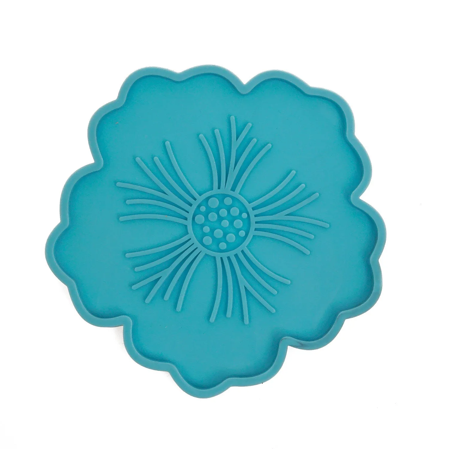 1pc Blue Silicone Flower Coaster Molds for Resin Casting Silicone Epoxy Coaster Mold for Making Craft 10364251