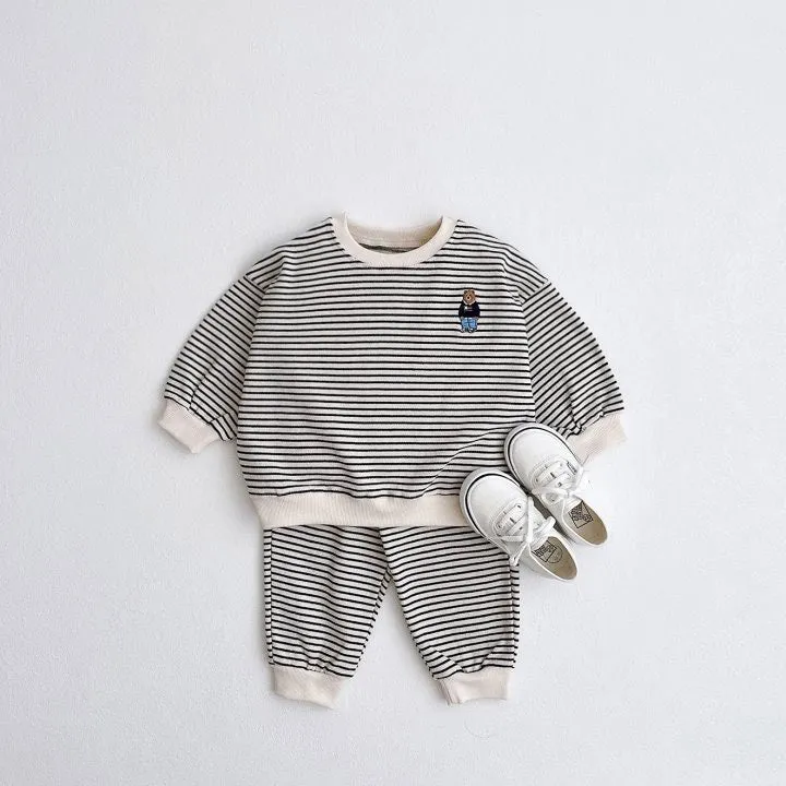 2 Pieces Set Baby Kid Boys Striped Cartoon Tops And Pants Wholesale 23113046