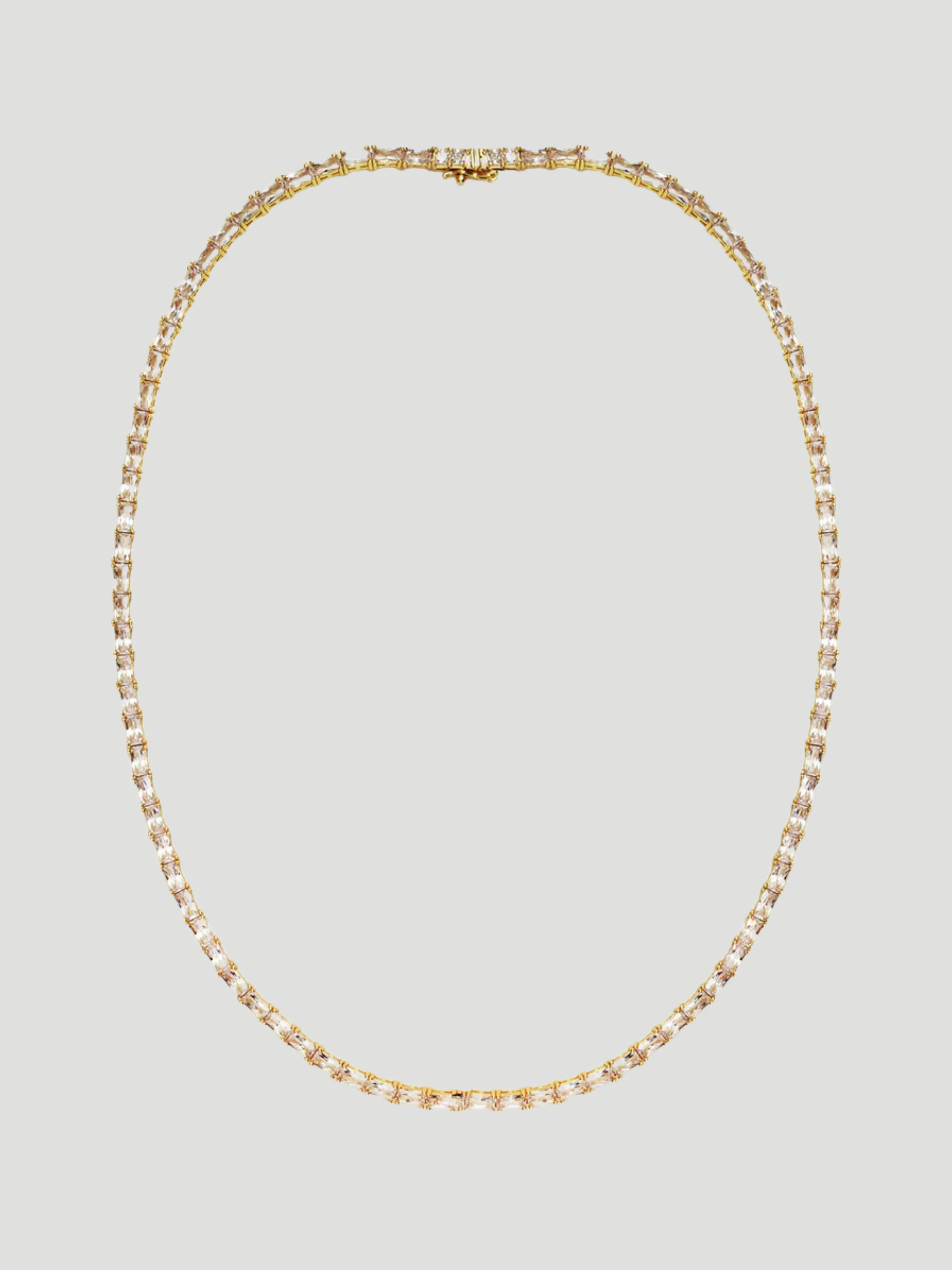 20 Gold Baguette Tennis Necklace