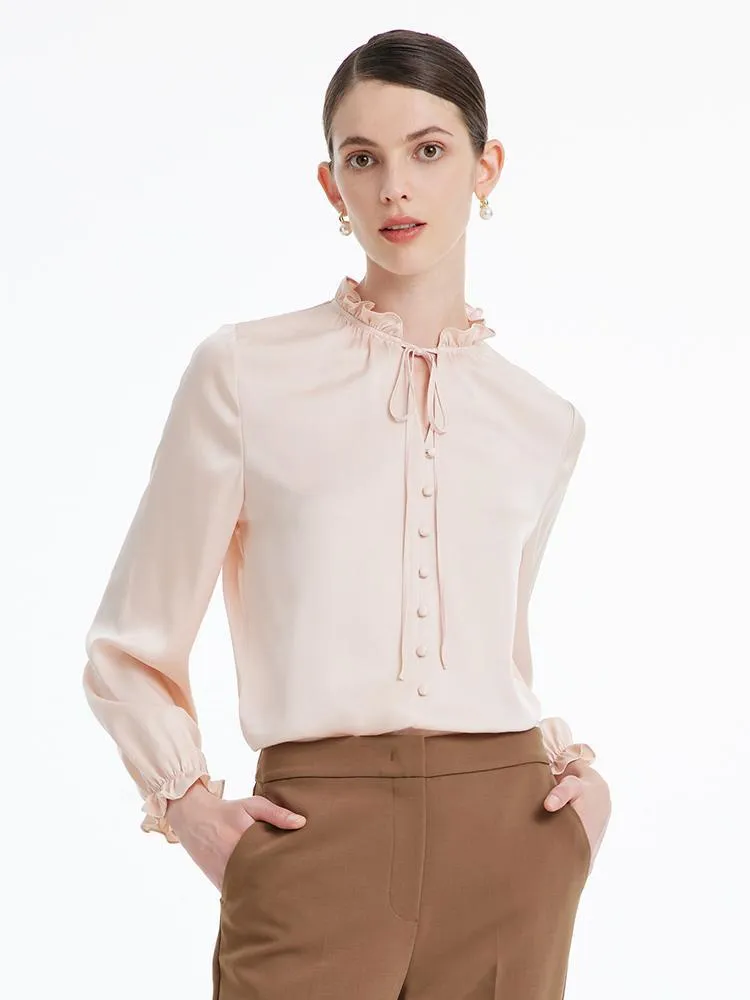 22 Momme Silk Ruffle Women Blouse