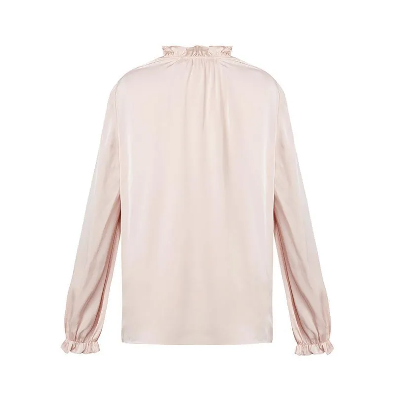 22 Momme Silk Ruffle Women Blouse