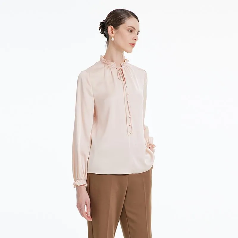 22 Momme Silk Ruffle Women Blouse