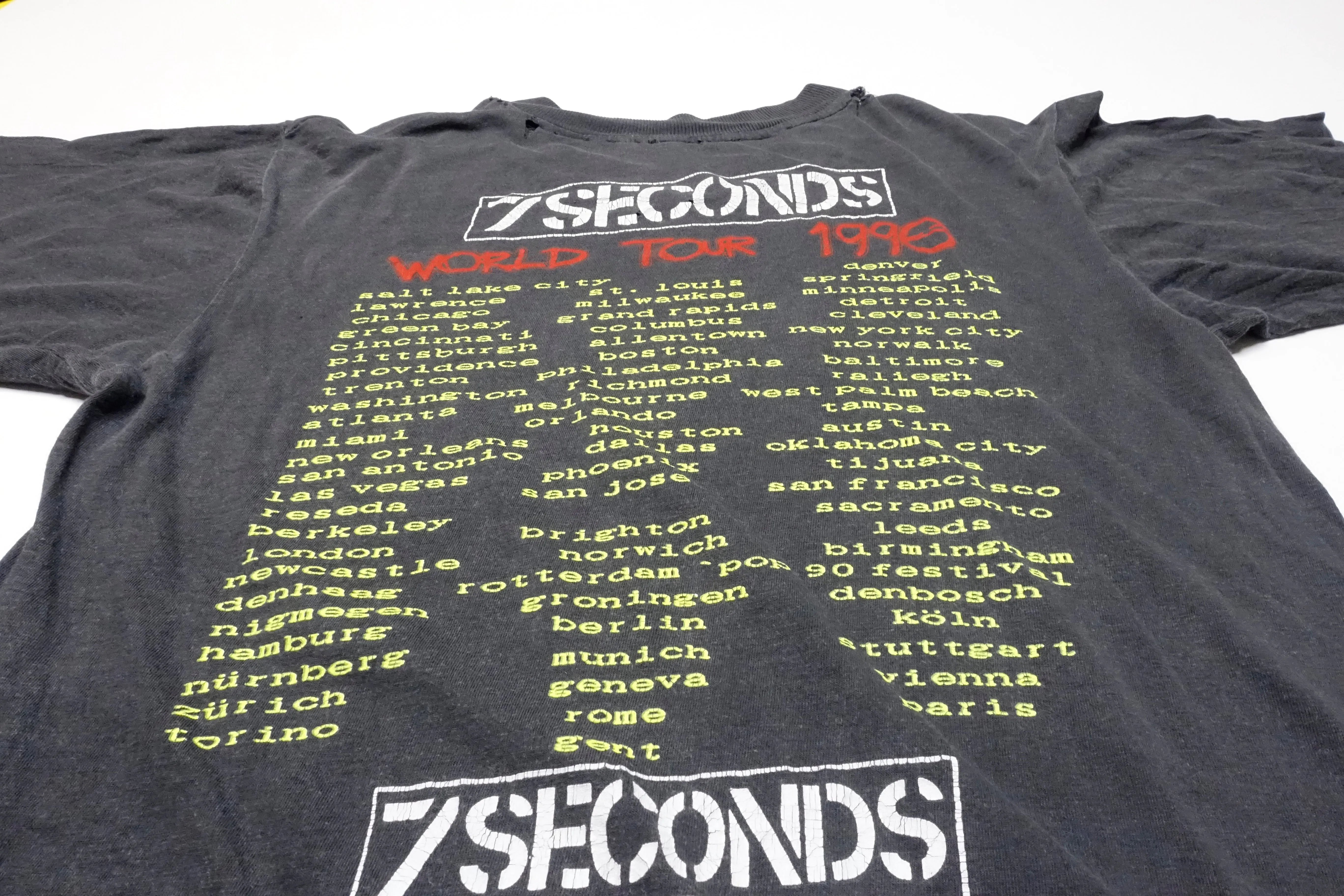 7 Seconds  ‎–  1990 World Tour Shirt Size Medium