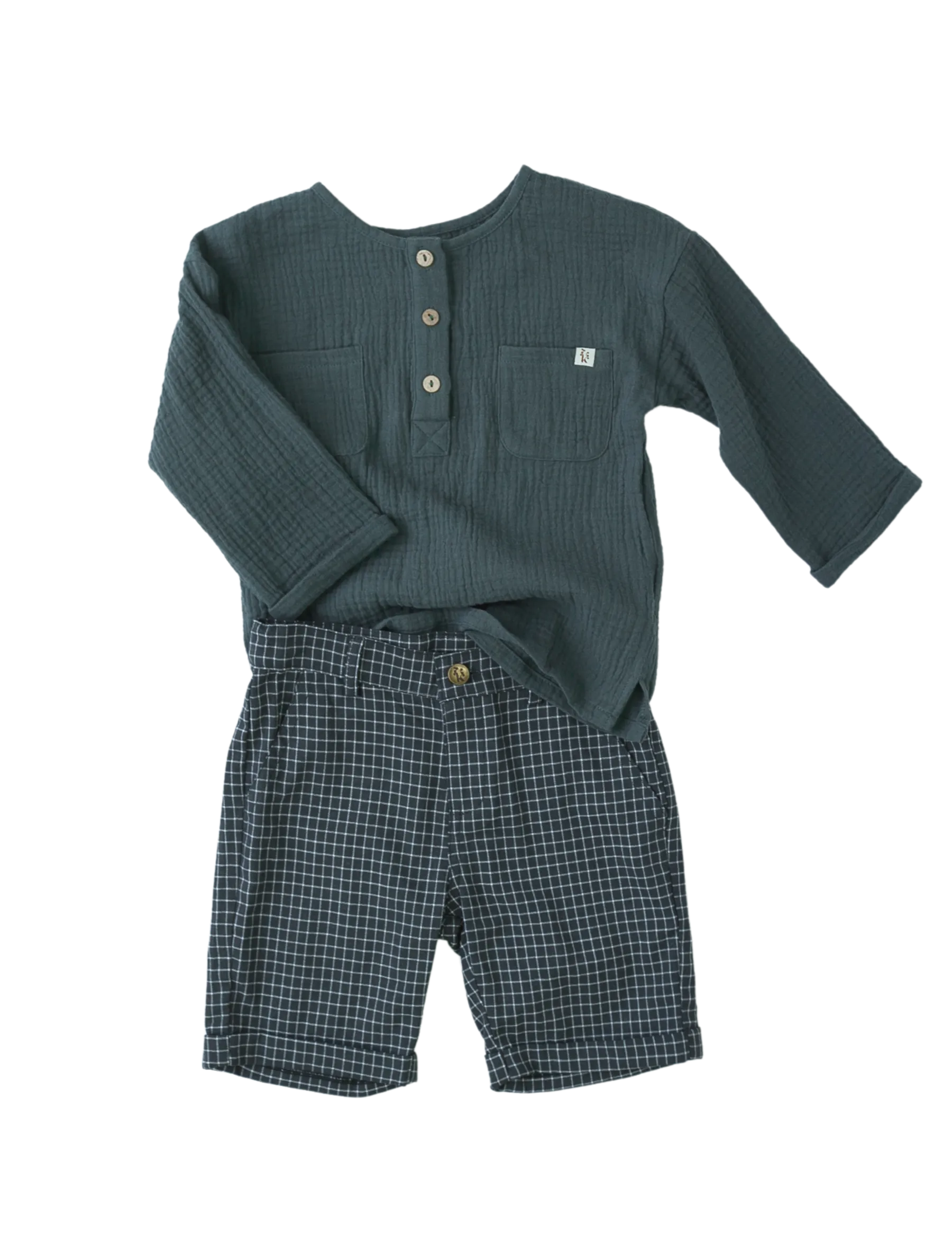 Albert Boys Shorts - Green Gray