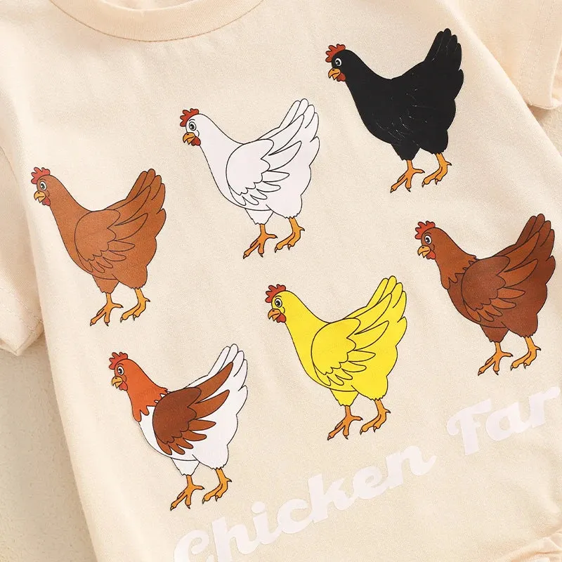 All The Chickens! Baby Onesie Western Farm Layette Romper