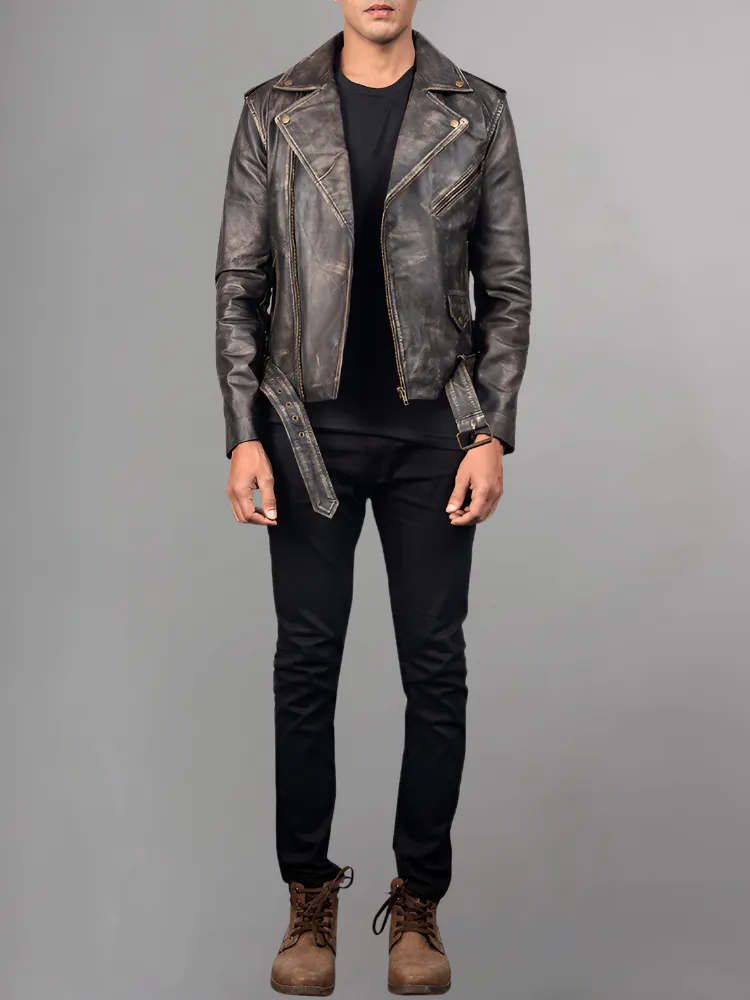 Allaric Alley Mocha Leather Biker Jacket