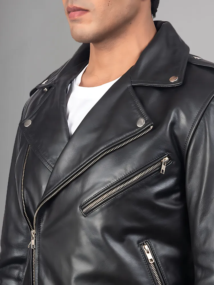 Allaric Alley Mocha Leather Biker Jacket