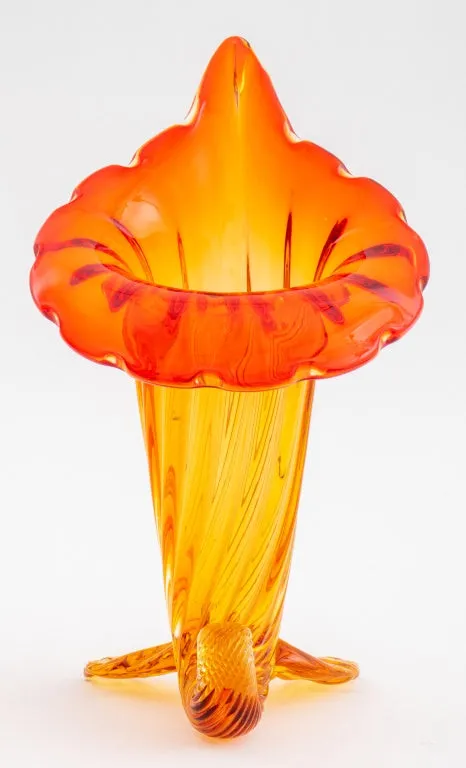 Amberina Glass Trumpet Vase, ca. 1900