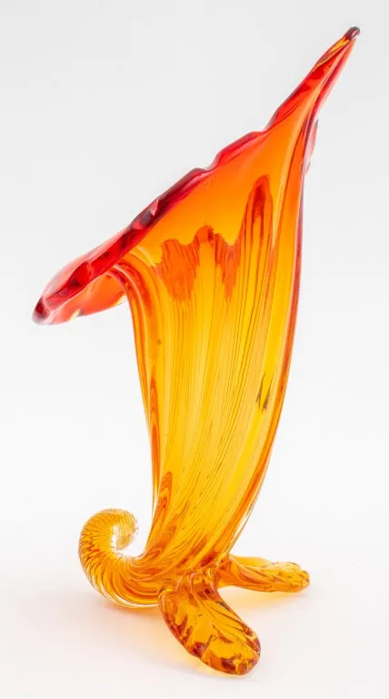 Amberina Glass Trumpet Vase, ca. 1900