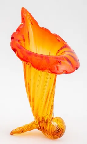 Amberina Glass Trumpet Vase, ca. 1900