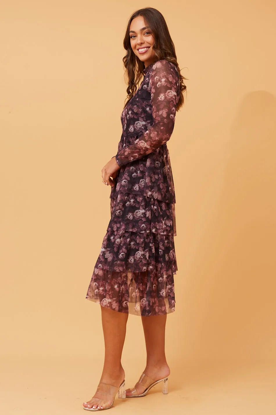 AUDRA FLORAL TIERED DRESS