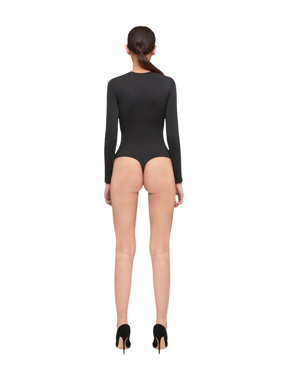 Aurora Shape String Bodysuit - Black