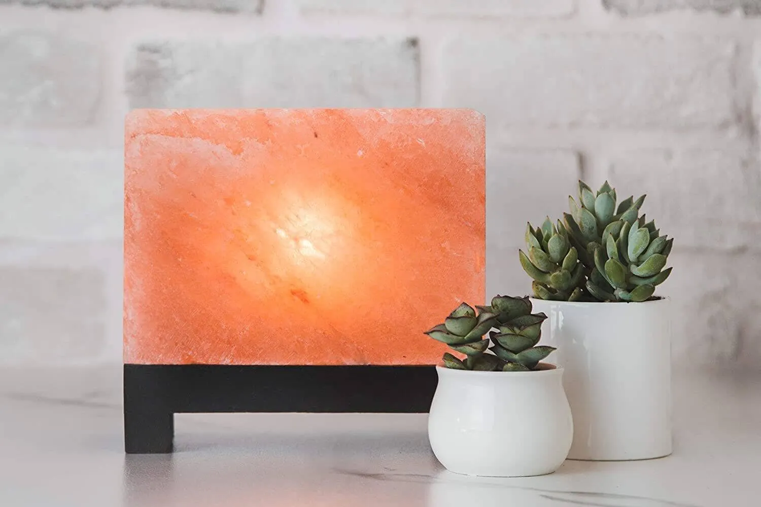 Authentic 11.5 lbs Pink Himalayan Salt Lamp with Crafted Wood Base