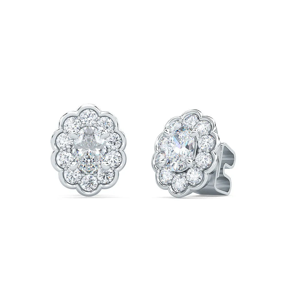 AUTRE - 14K White Gold 0.50ct Lab Grown Diamond Flower Stud Earrings