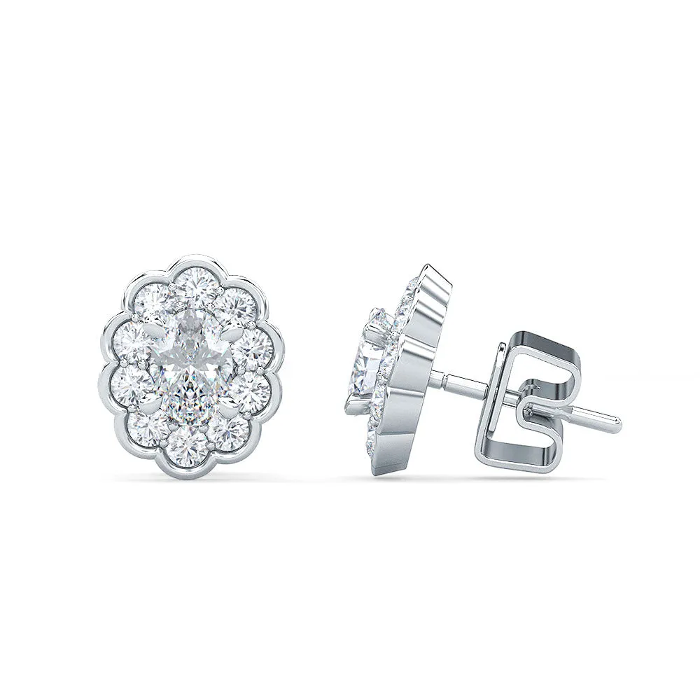 AUTRE - 14K White Gold 0.50ct Lab Grown Diamond Flower Stud Earrings