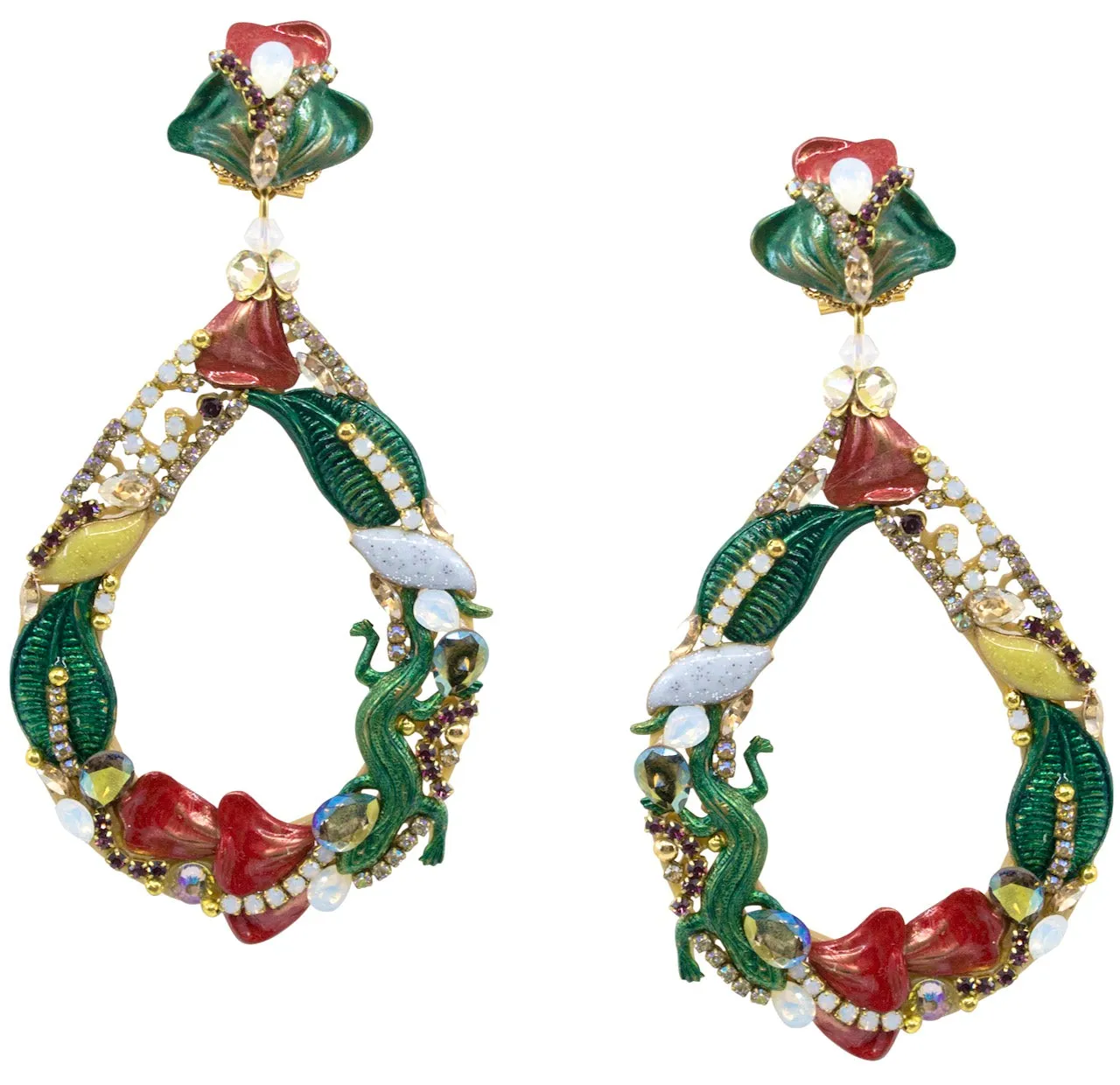 Autumnal Garden Swarovski Statement Earrings by DUBLOS