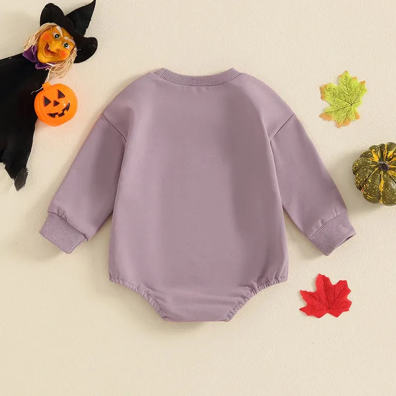 Baby Boys Girls Halloween Pumpkin Face Romper Onesie Layette