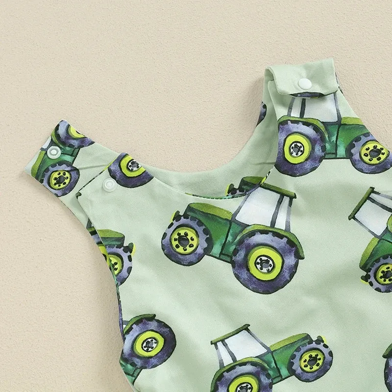 Baby Kids Tractor Farm Western Jumpsuit Layette Boys to 18M