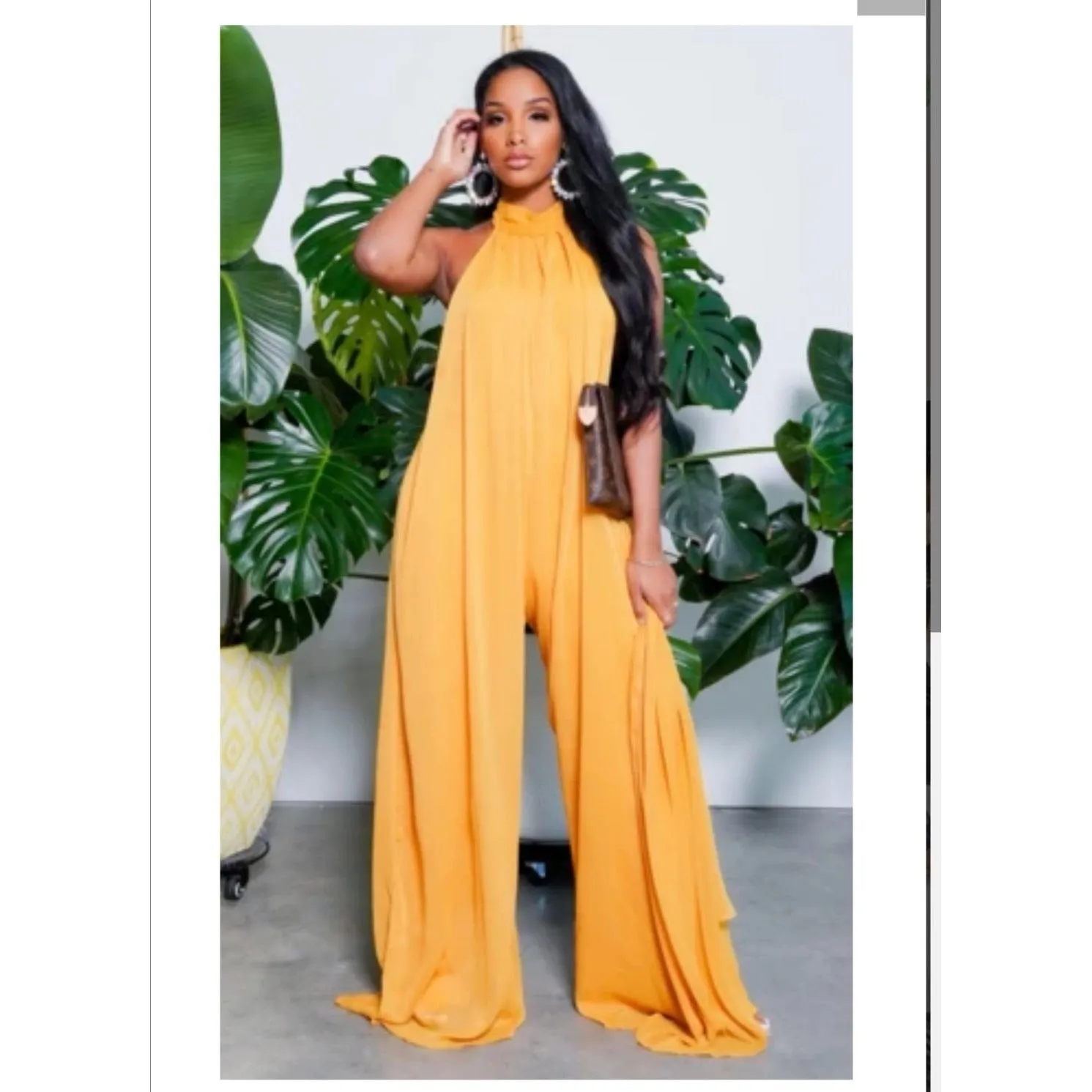 Backless Wide Leg Jumpsuit