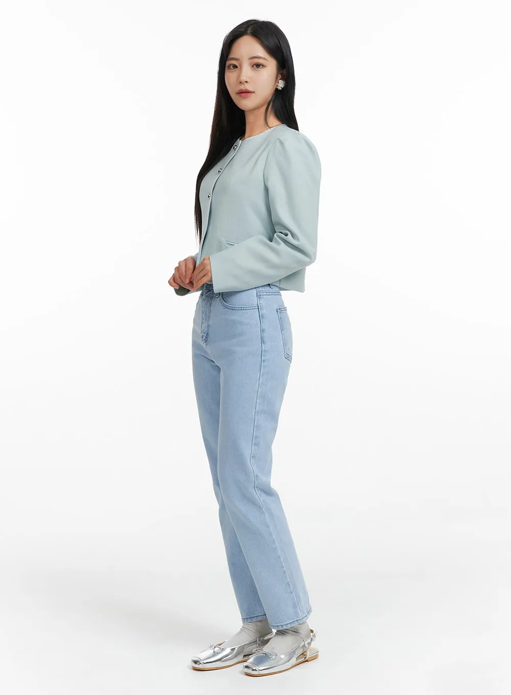 Basic Straight-Leg Jeans OF419