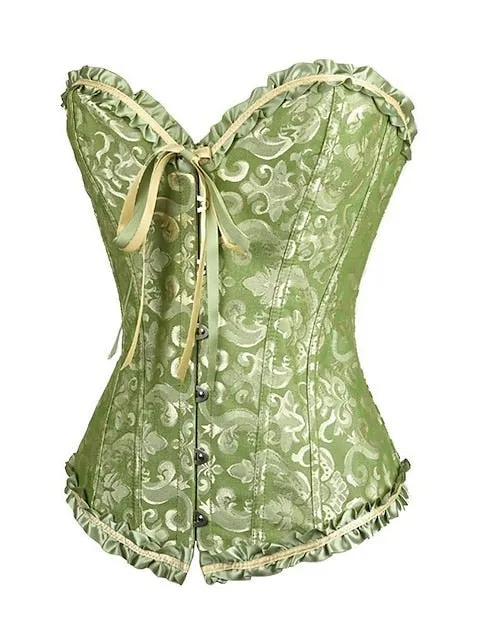 Bavarian Style Overbust Corset with Tummy Control and Push-Up Effect in Elegant Design