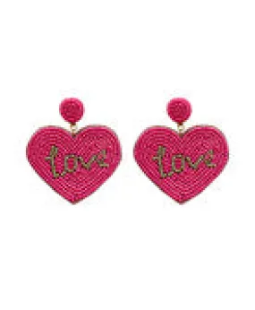 Beaded Love Heart Post Earring