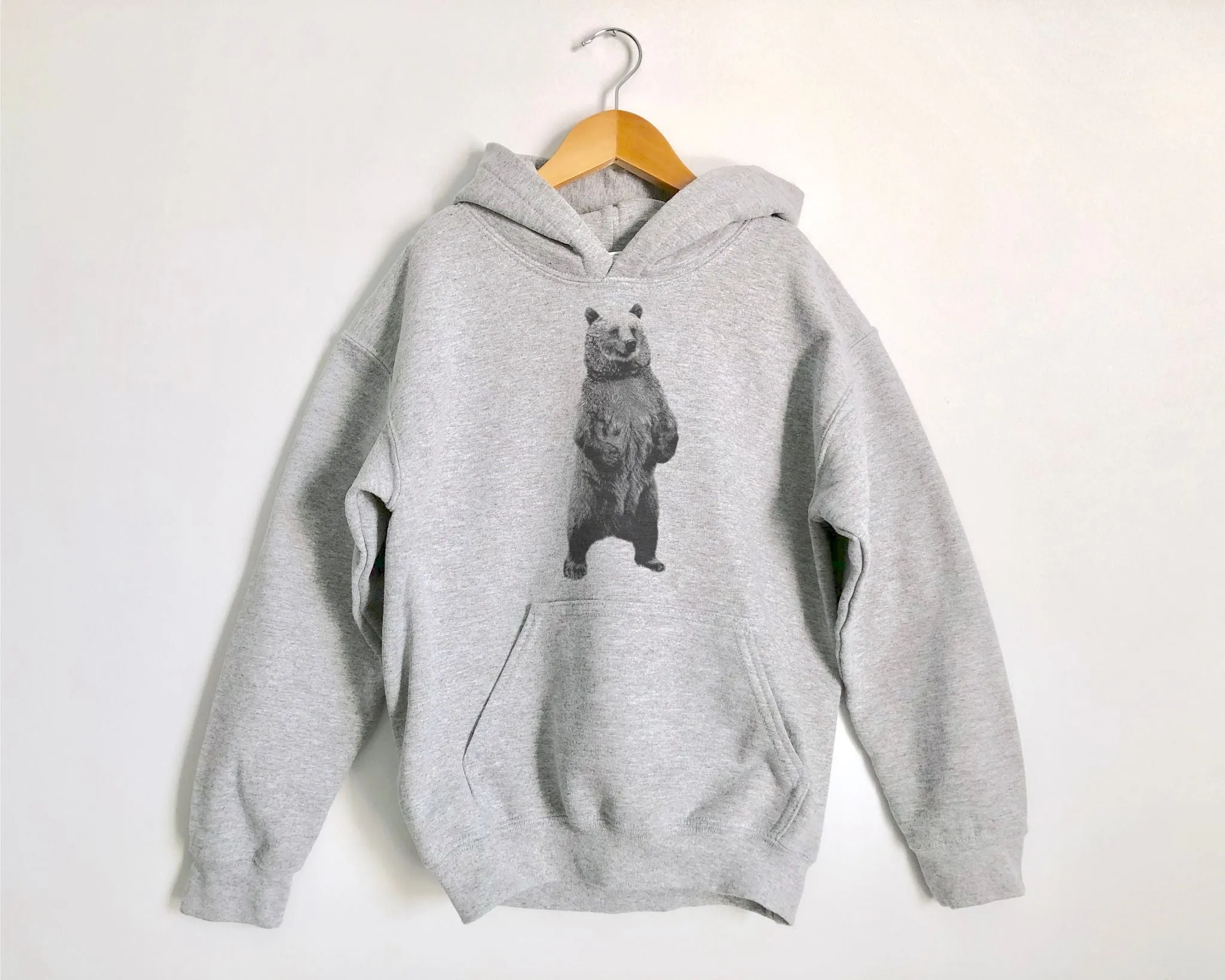 Bear Standing Tall Kids Hoodies