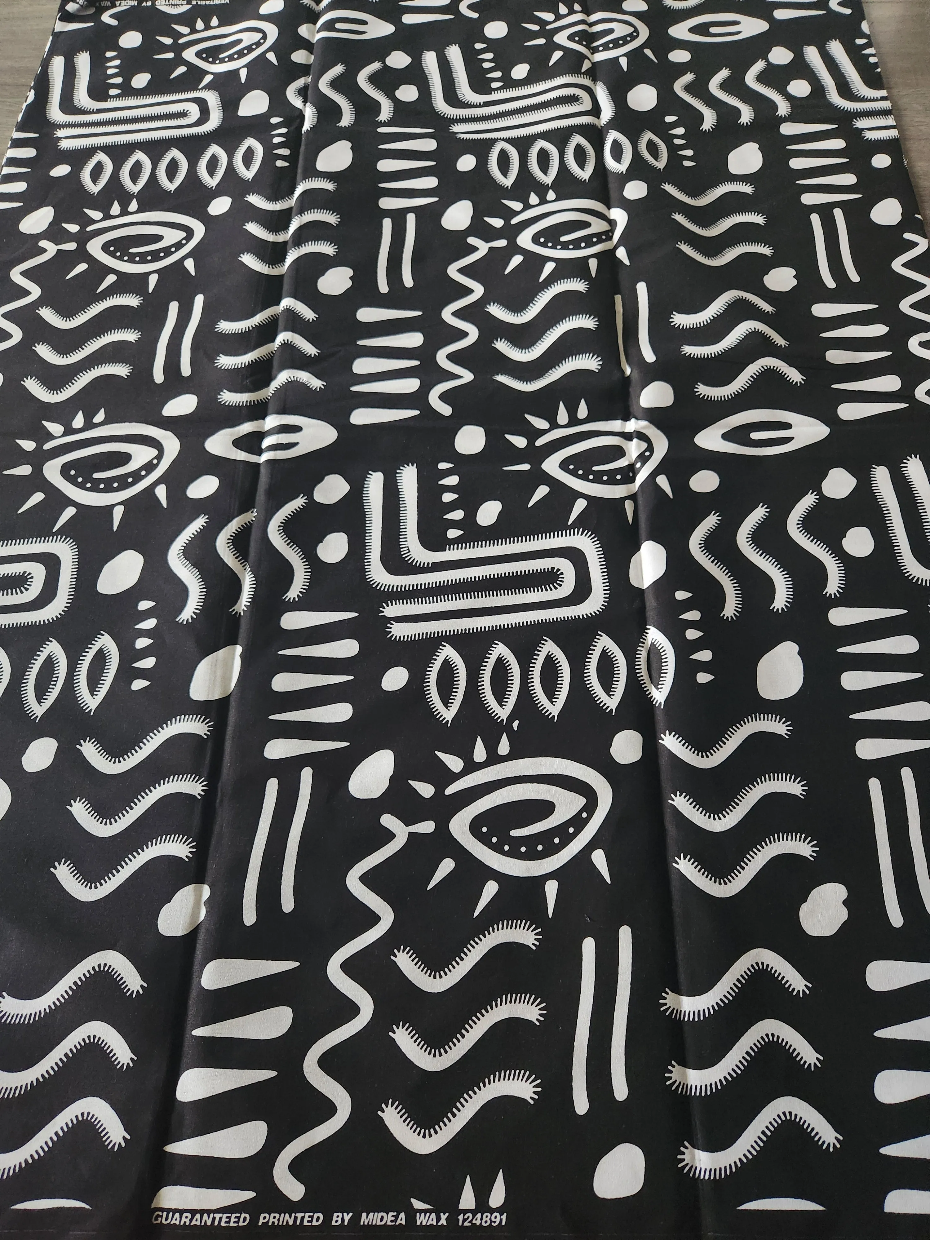 Black and White African Print Fabric, Monochrome Fabric, Ankara Fabric, AF150