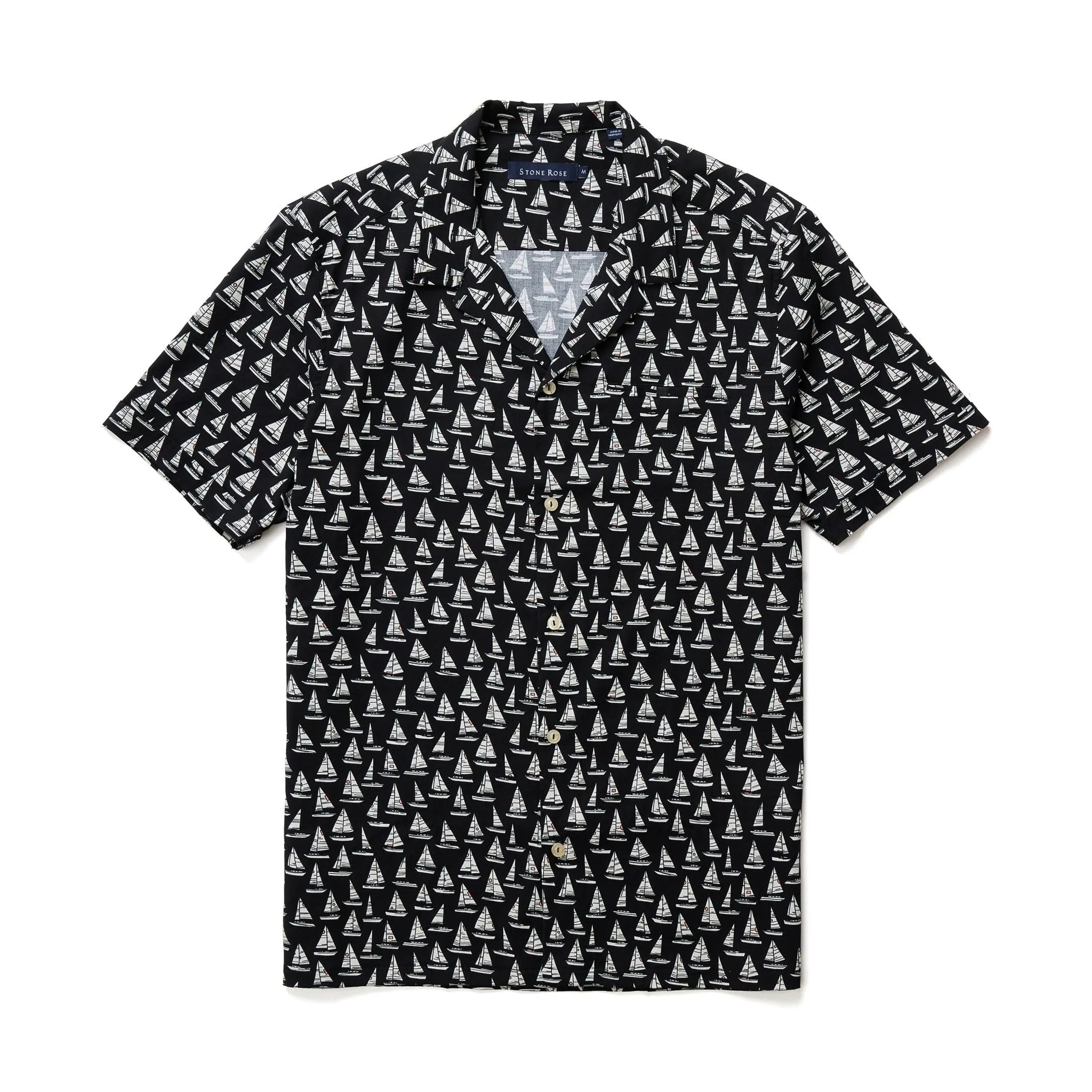 Black Sailboats Short Sleeve Shirt