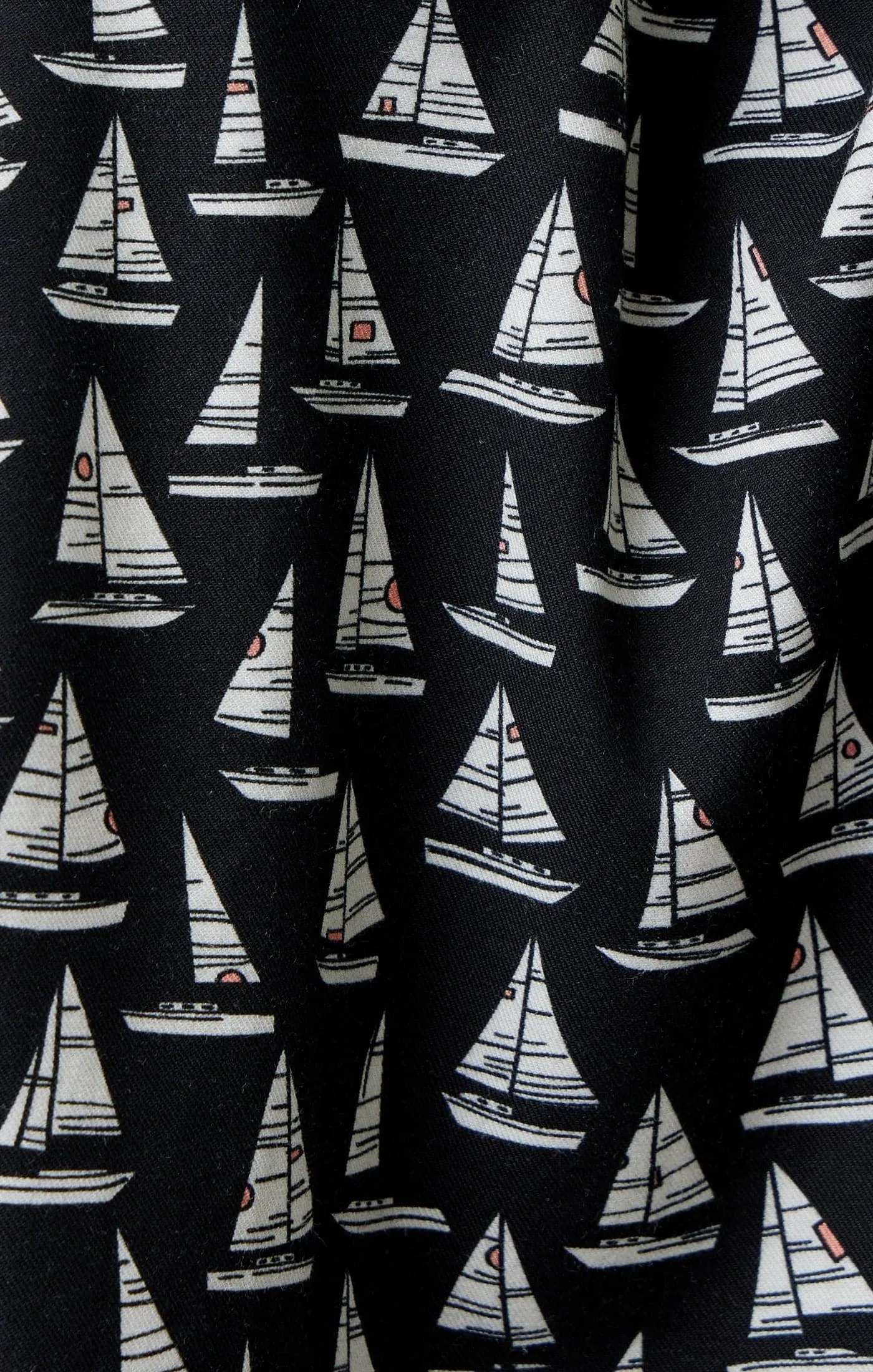 Black Sailboats Short Sleeve Shirt