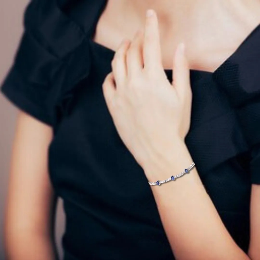 Blue Sapphire Adjustable Bracelet