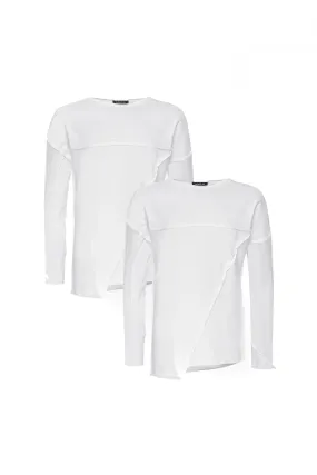 Bundle: 2x White Long Sleeve T-shirts