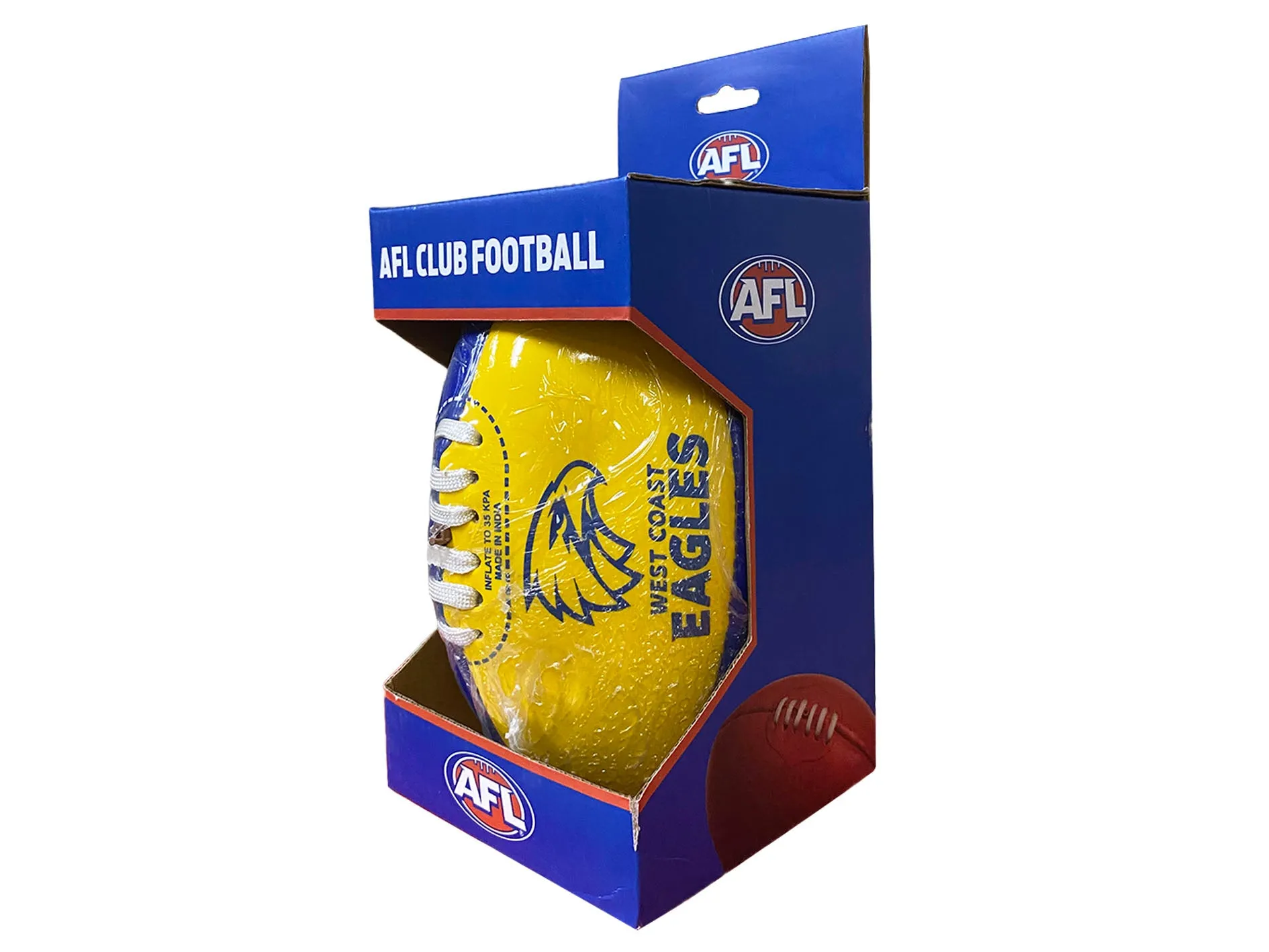 Burley PVC AFL West Coast Eagles Footy Ball 20cm <br> 9BA102G017