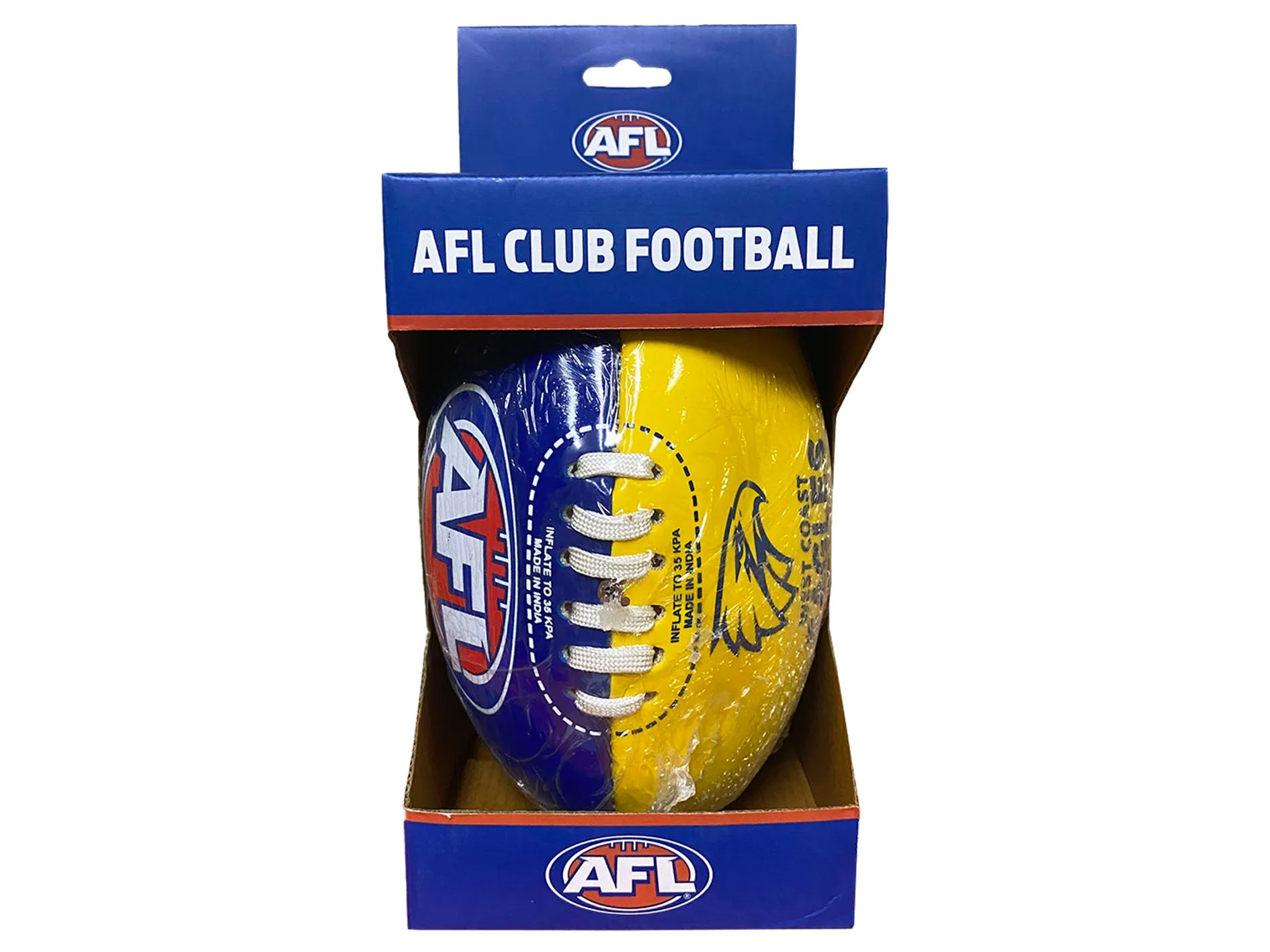 Burley PVC AFL West Coast Eagles Footy Ball 20cm <br> 9BA102G017