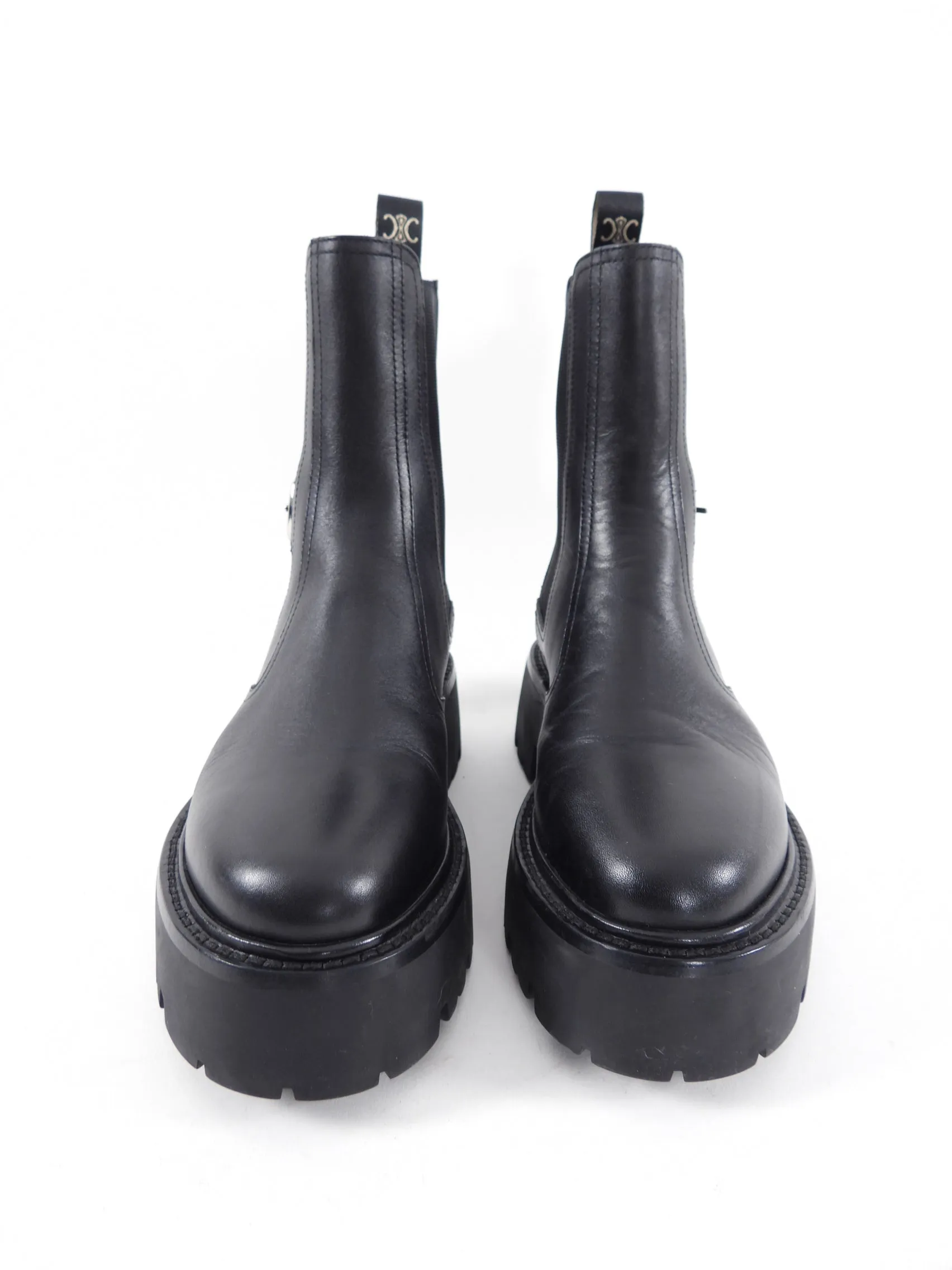 Celine Black Leather Bulky Chelsea Boot - 37