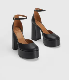 CELLOLE HEEL- BLACK NAPPA