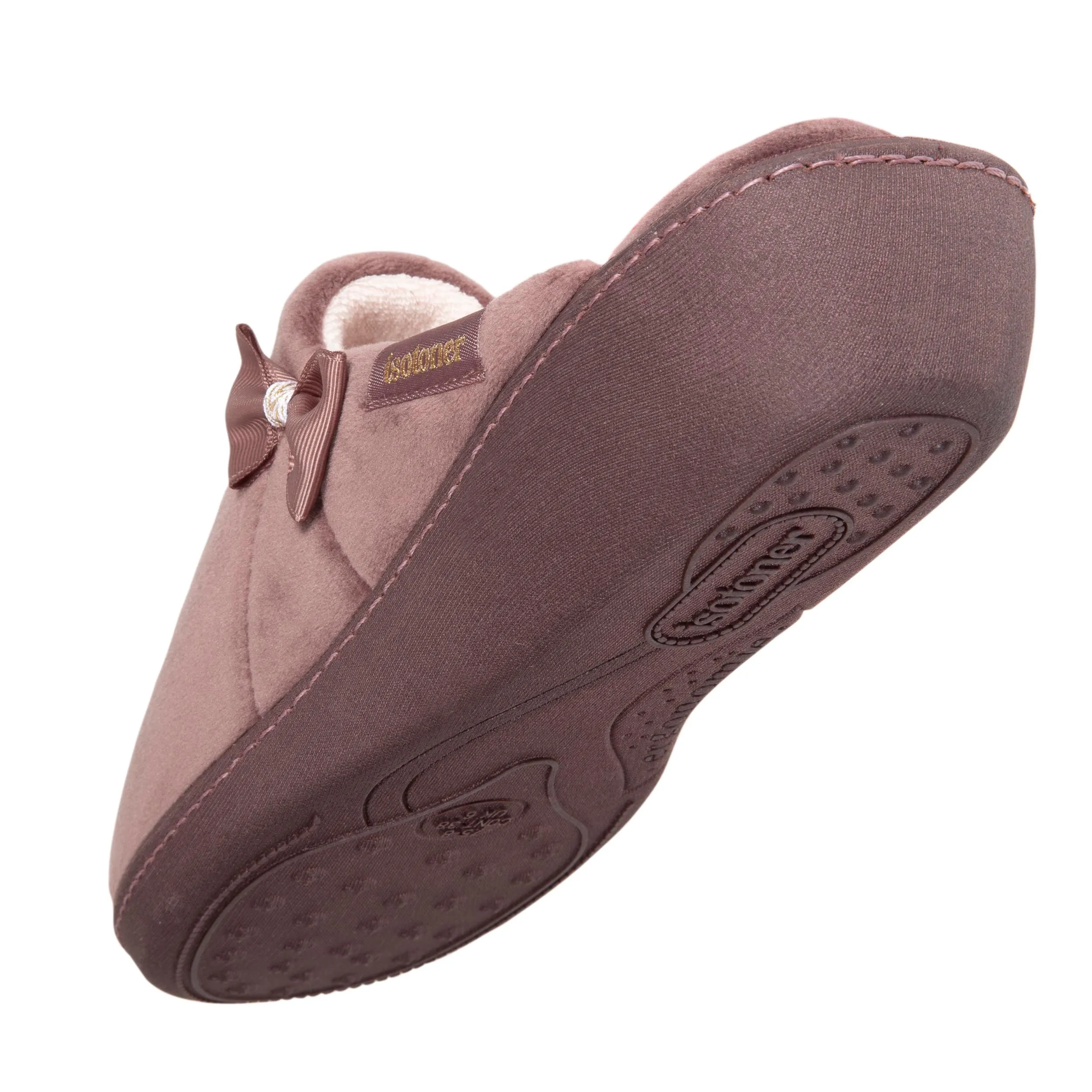 Chaussons mules talon Femme Taupe