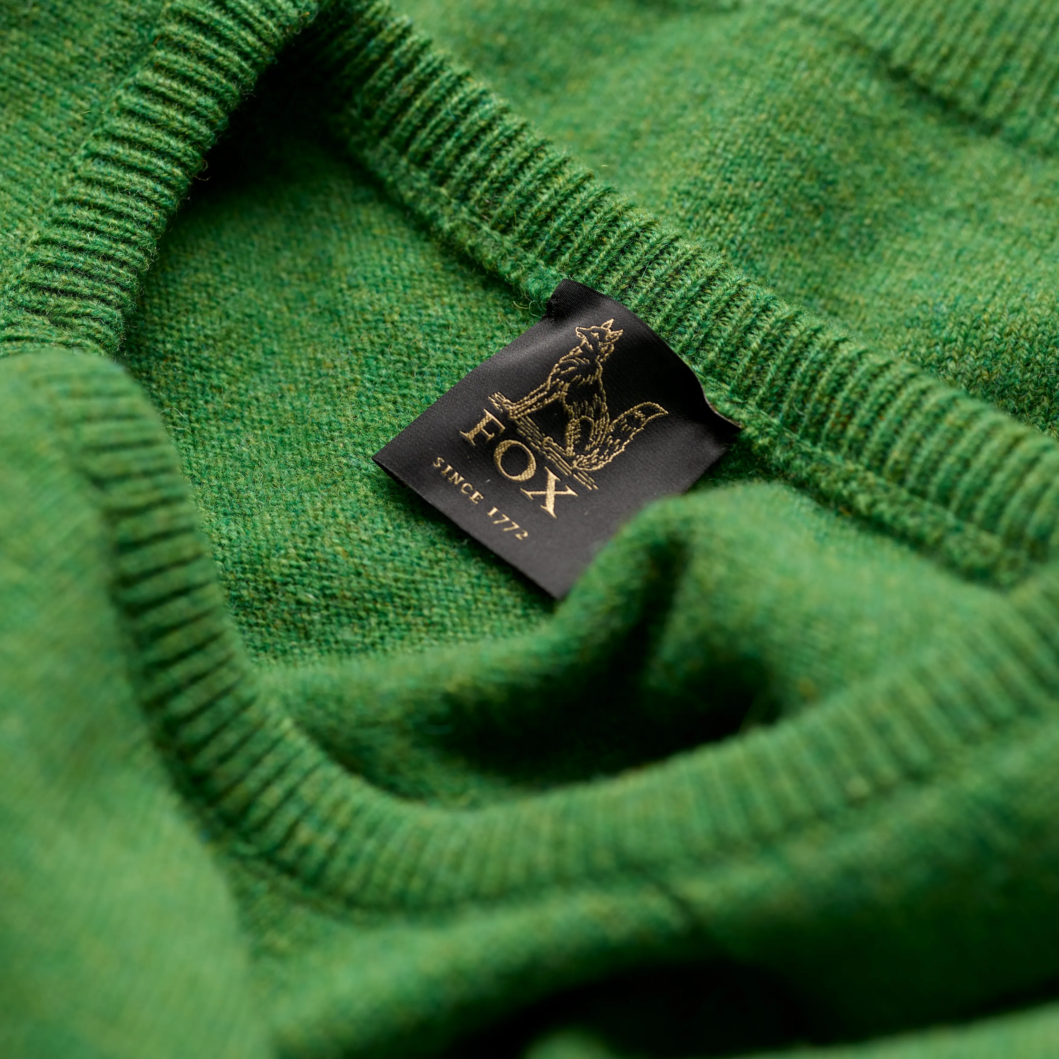 Clover Green 2 Ply Lambswool Crew Neck Jumper