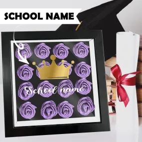 Custom School Name Graduation Cover Flower Shadow Box Display Personalized Graduation Gift Decorations