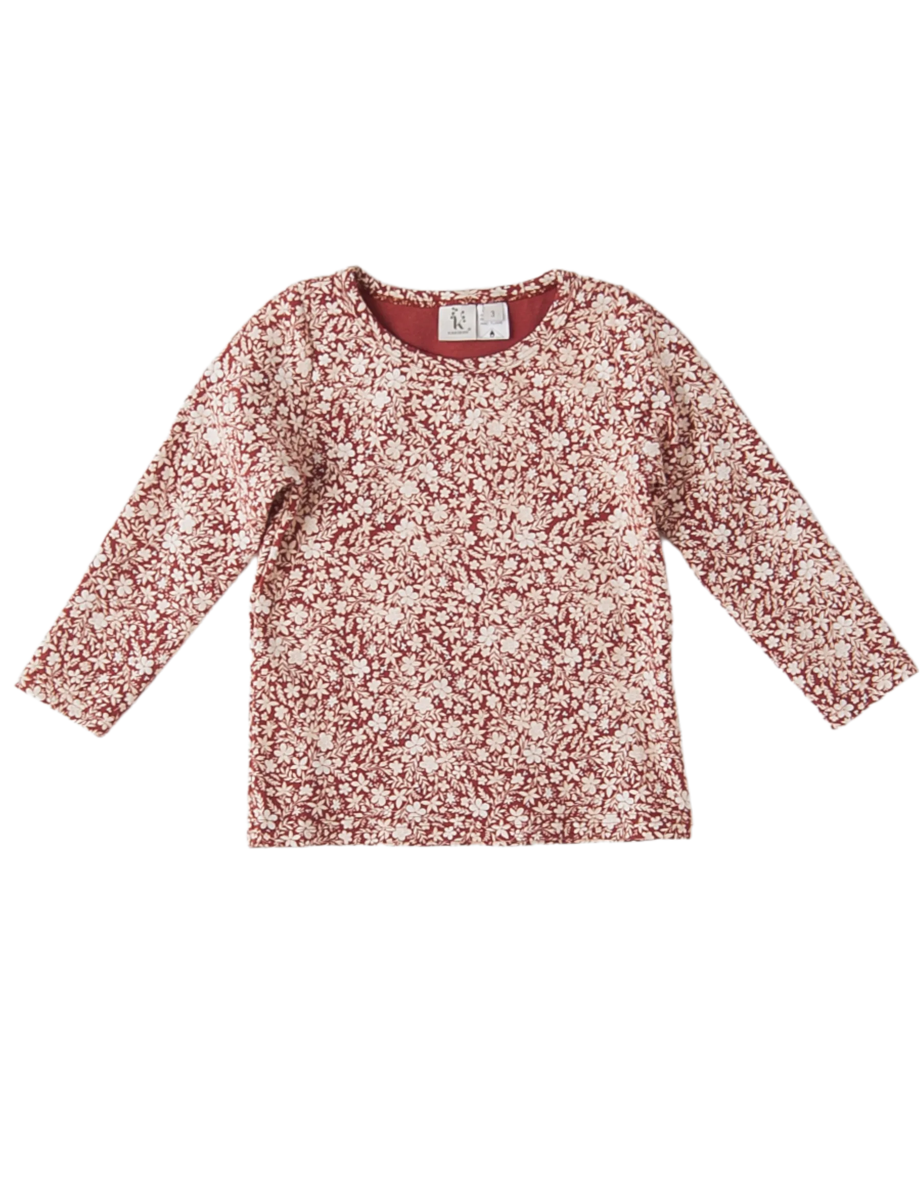 Emily Cotton Top - Red Floral