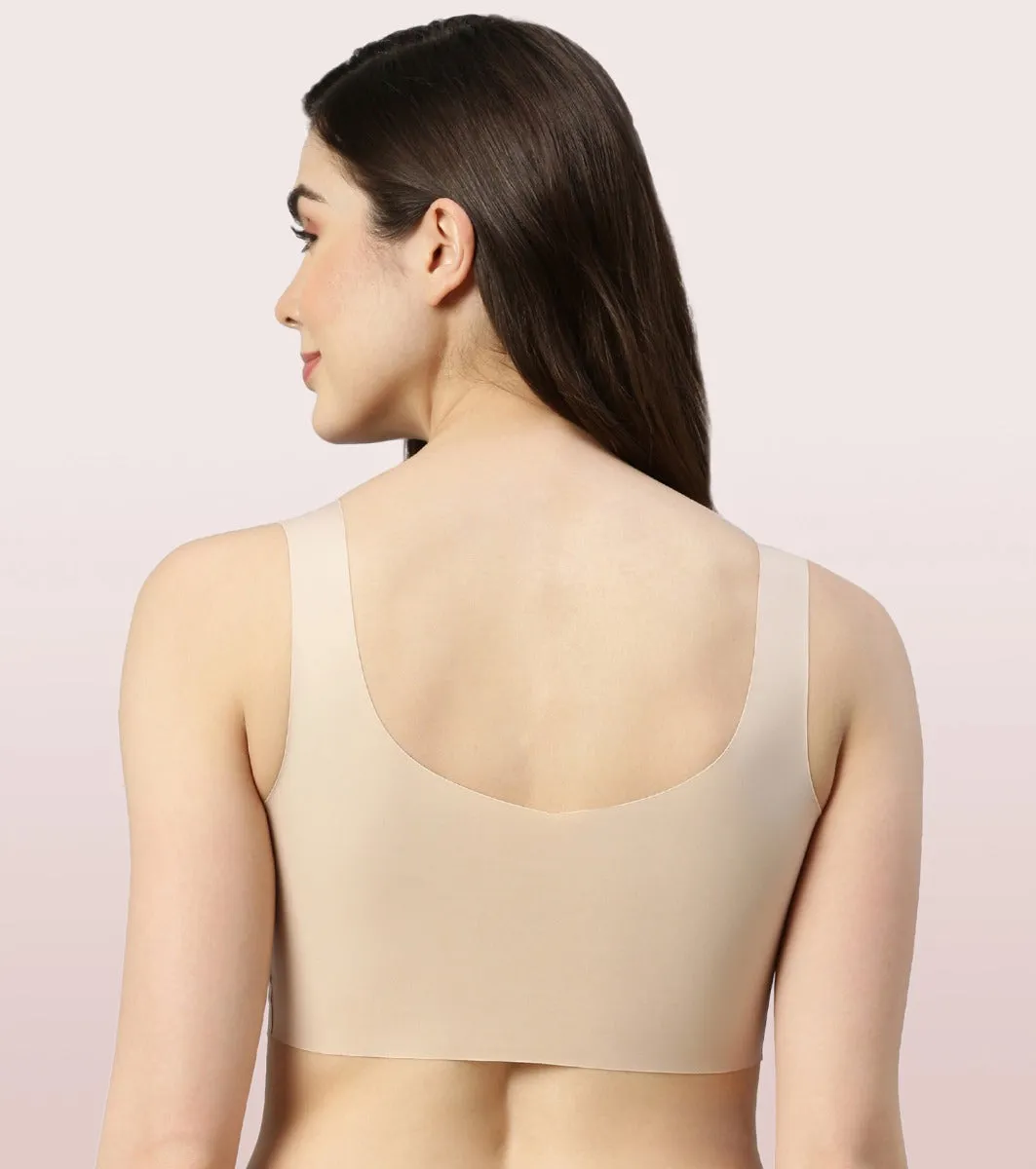 Enamor InvisiBra F070 Ultra Smooth Freedom Bra for Women- Padded Wirefree and Full Coverage - Pale Skin