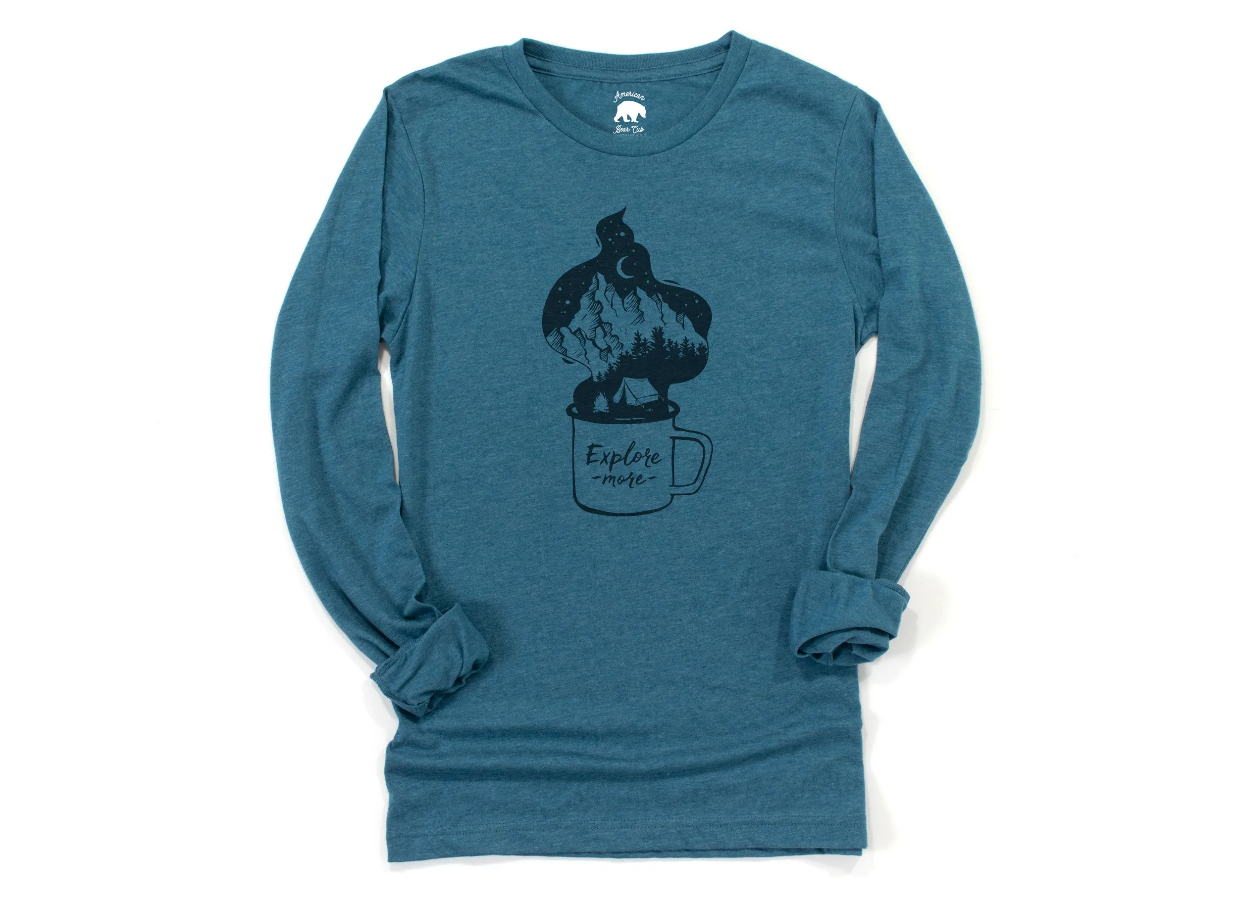 Explore More Coffee Cup Adult Long Sleeve Shirts