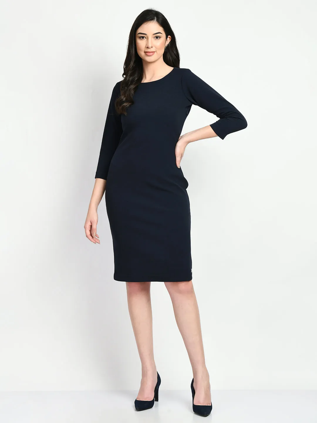 Exude Boldness Bodycon Dress (Navy)