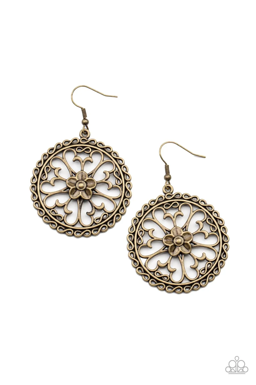 Floral Fortunes - Brass Earring