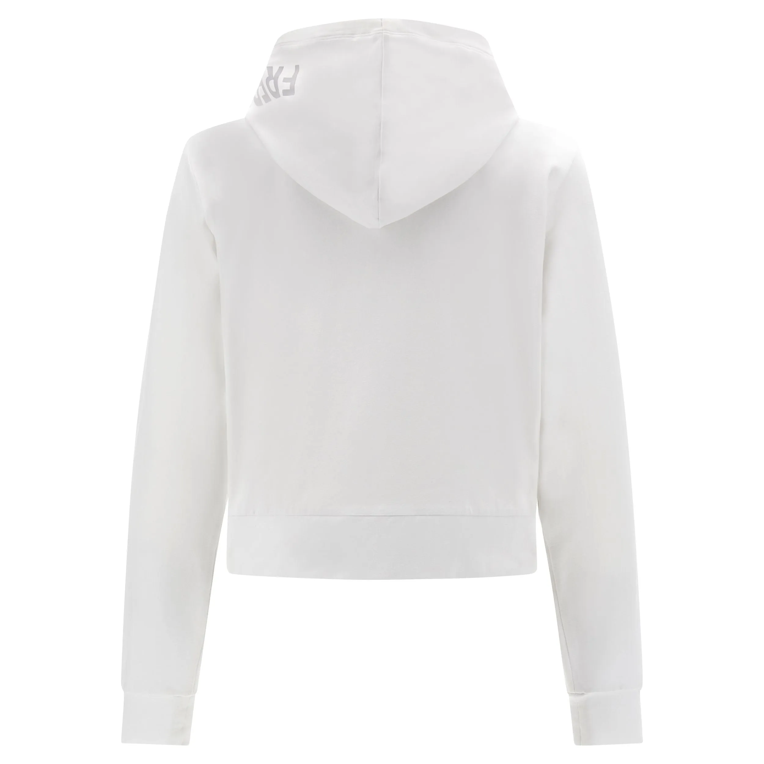 Freddy Women's cropped full zip hooded sweatshirt S3WMVS1 W white